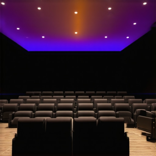 Close-up of multi-zone LED strips showing uniform color output in a high-end home theater