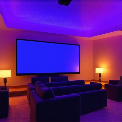 Expert calibrating LED strips for optimal color accuracy in a home theater
