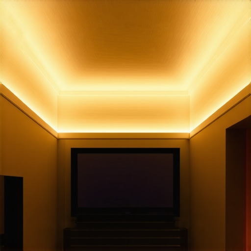 Elegant home theater with expert bias lighting setup highlighting layered indirect illumination
