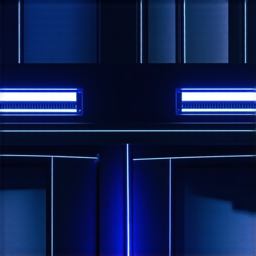 Modern home theater with seamless LED backlighting and synchronized lighting effects