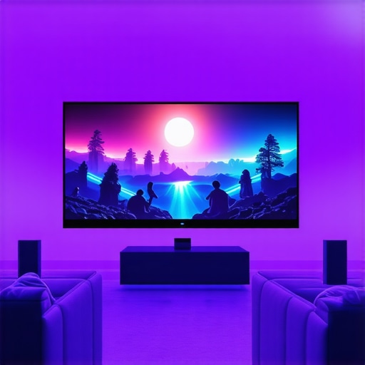 Synchronized LED lighting creating immersive cinematic environment