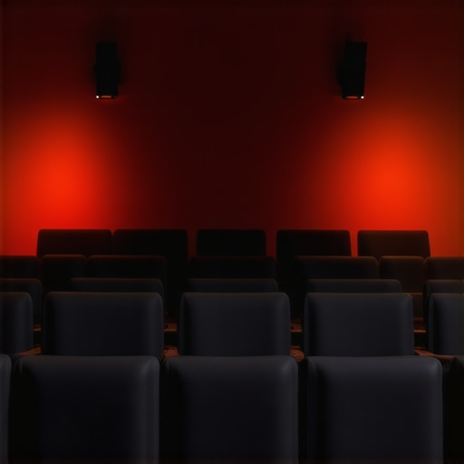 High-tech home theater with synchronized LED lighting and advanced control systems