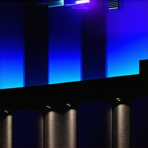 Futuristic home theater with advanced micro-LED lighting and diffusion technology