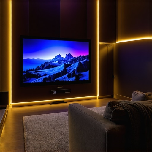 Home theater with sophisticated bias lighting and calibration equipment