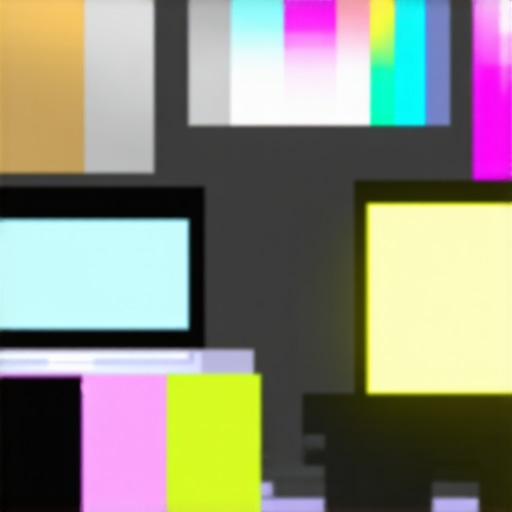 Calibration tools and LED strips in a home theater environment.