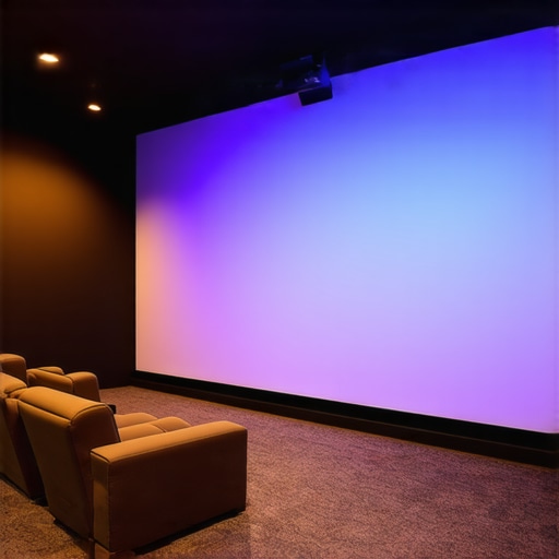 Professional spectroradiometer analyzing LED strip spectral output in a home theater environment.