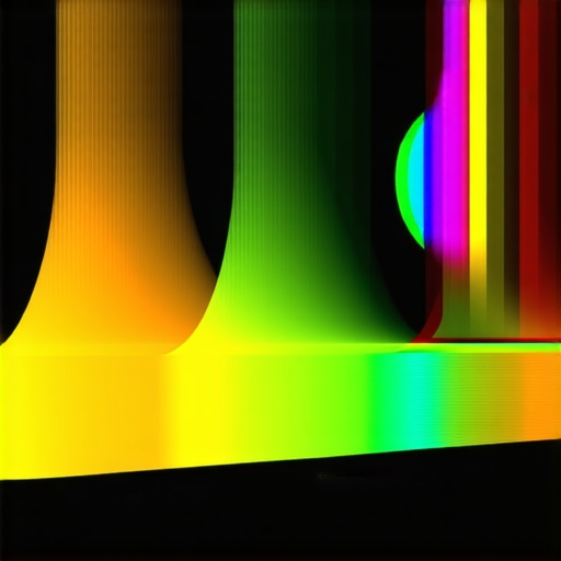 Close-up of spectrum-tuned LED strips with adjustable spectral profiles for cinematic lighting