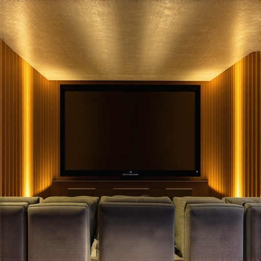 Premium home theater room with customizable, spectral-tuned LED bias lighting enhancing cinematic experience.