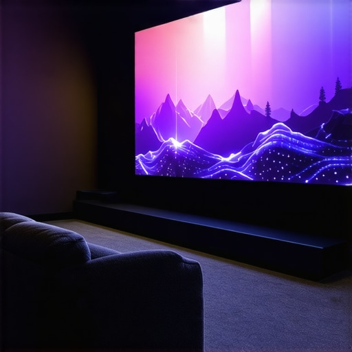 Home theater with sensors and ambient lighting adjusting in real time