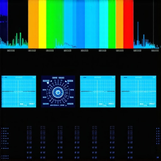 Technicians using spectroradiometers to calibrate multi-zone LED ambient lighting in a high-end home theater.