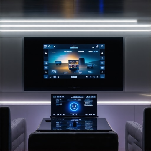 High-tech home theater with integrated LED and ambient lighting system