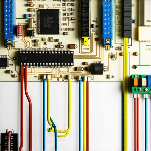 Close-up of a high-performance LED controller with microchips and wiring for synchronization