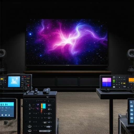 Professional home theater with spectral measurement and calibration tools for bias lighting