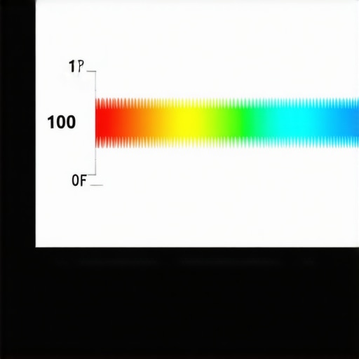 Spectrometer analyzing LED bias light spectrum for precise calibration.