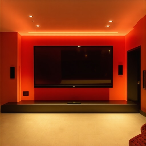 Home theater with advanced spectral calibration equipment and LED lighting