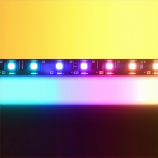 Close-up of LED strips showing detailed spectral distribution for precise color rendering