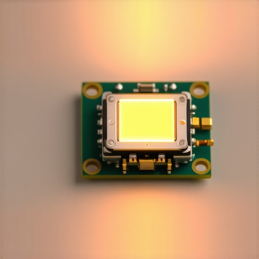 Close-up of an advanced LED module used in high-precision bias lighting setup