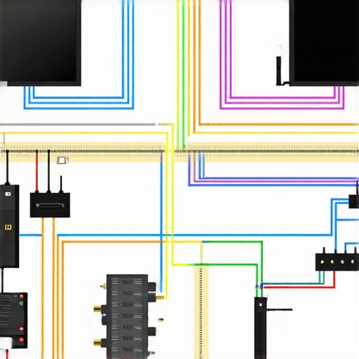 Detailed visual of sophisticated LED wiring setup with shielding, signal conditioners, and network connections.