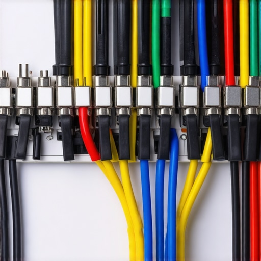 Detailed image of professional LED wiring setup featuring signal filters and shielding techniques.