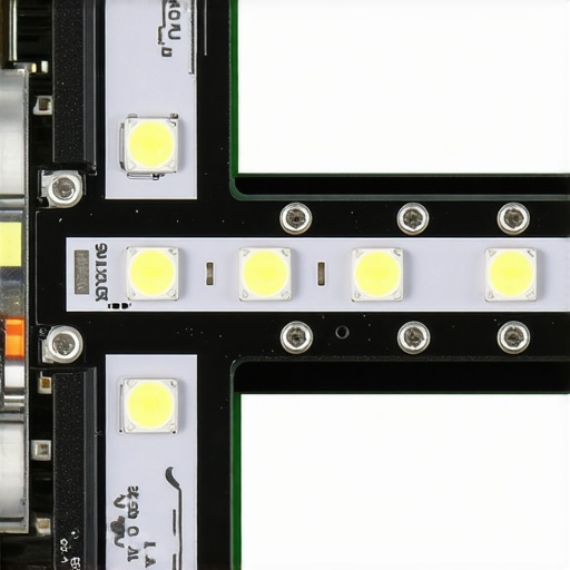 LED strip mounted on graphene surface with thermal management systems