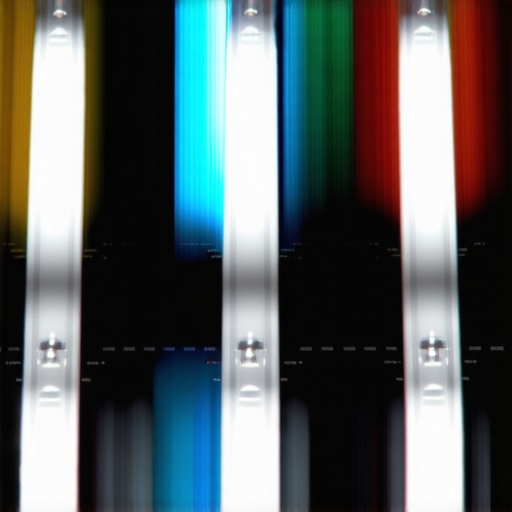 Detailed view of shielded cables and power supplies in a home theater LED installation