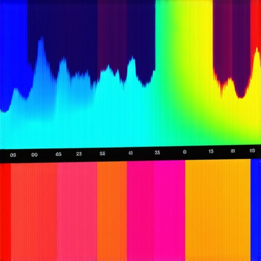 Spectrum analyzer inspecting high-CRI LED bias lighting in a home cinema environment.